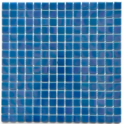 Mosaico vetro azzurro iridescente