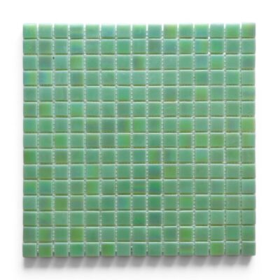 Mosaico vetro verde iridescente